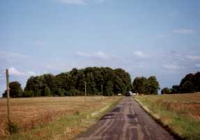 Blick auf den Ortseingang Parpart, Kreis Schlawe